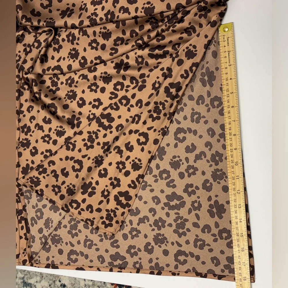 ✨A New Day Leopard Print Satin Slip Dress Size XS